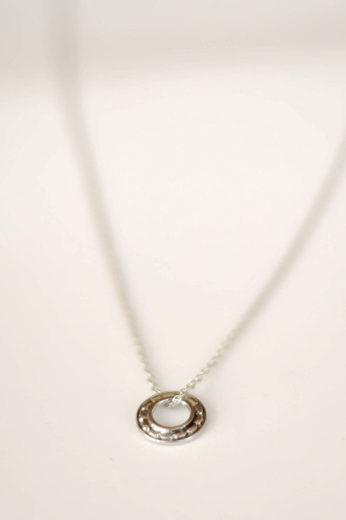 Stainless steel chain necklace for men, circle pendant - shani-adi-jewerly