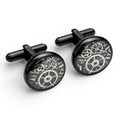 Stainless Steel Cufflinks with Black IP Plating