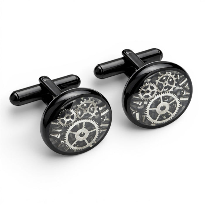 Stainless Steel Cufflinks with Black IP Plating