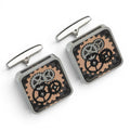 Stainless Steel Cufflinks with Gear Parts