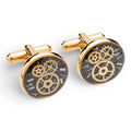Stainless Steel Cufflinks with Gear Parts