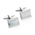 Stainless Steel Cufflinks with Mother of Pearl