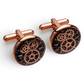 Stainless Steel Cufflinks with Rose Gold IP Plating