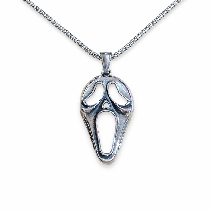 Stainless Steel Ghost Mask Necklace