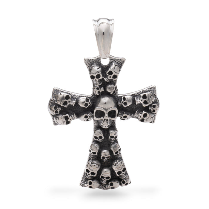 Stainless Steel Skull Cross Pendant -XXL