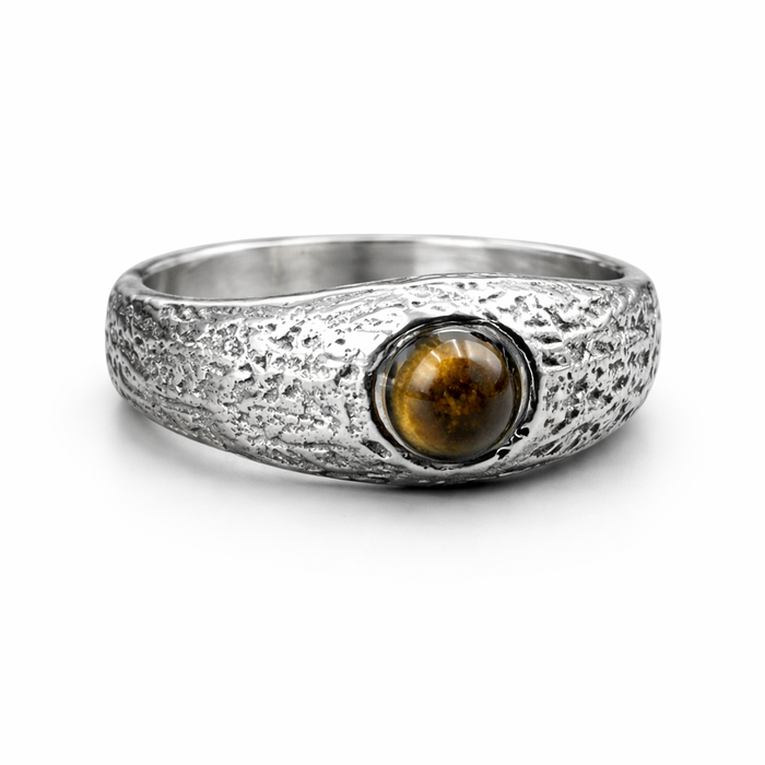 Stainless Steel Tiger Eye Ring