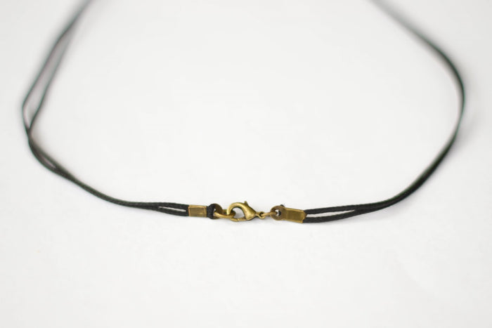 Bronze star of david necklace for men, black cord - shani-adi-jewerly