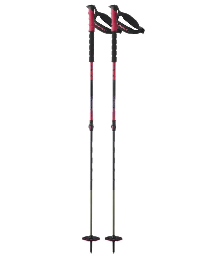 Steep Pro Vario S3 Ski Poles - Black/Red/Pansy