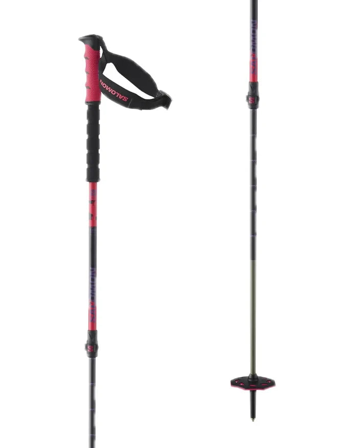 Steep Pro Vario S3 Ski Poles - Black/Red/Pansy