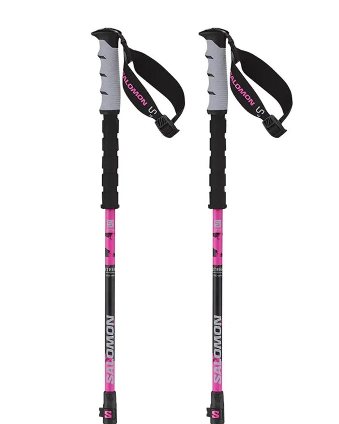 Steep Pro Vario S3 Ski Poles - Black/Rhoda