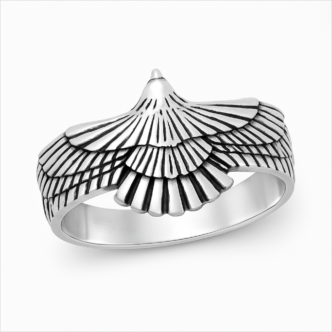 Sterling Silver Oxidised Eagle Ring
