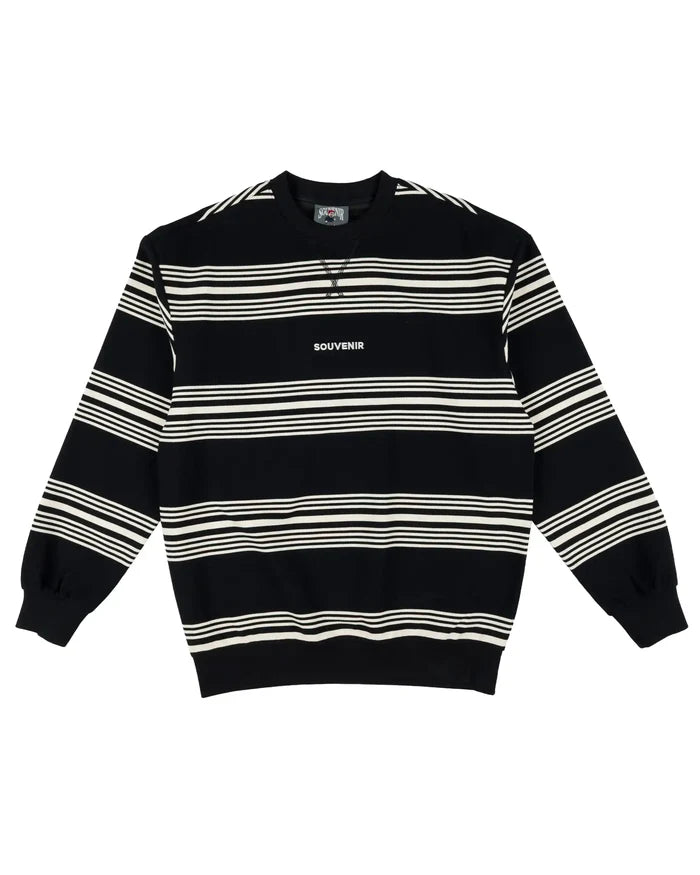 Stripped Crew Sweatshirt - Black
