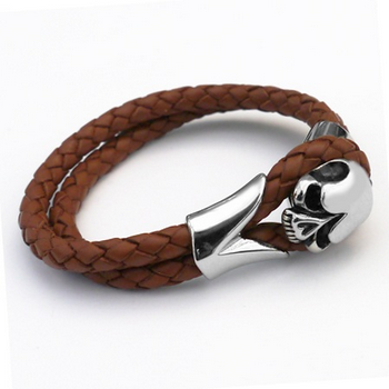 Strong Skull Leather Bracelet