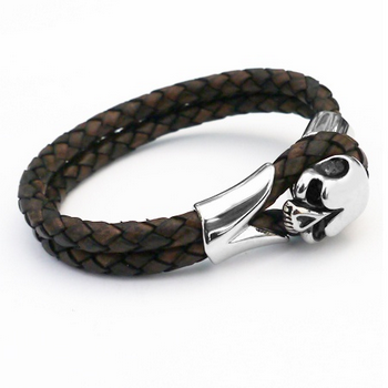 Strong Skull Leather Bracelet