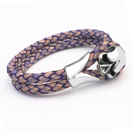 Strong Skull Leather Bracelet