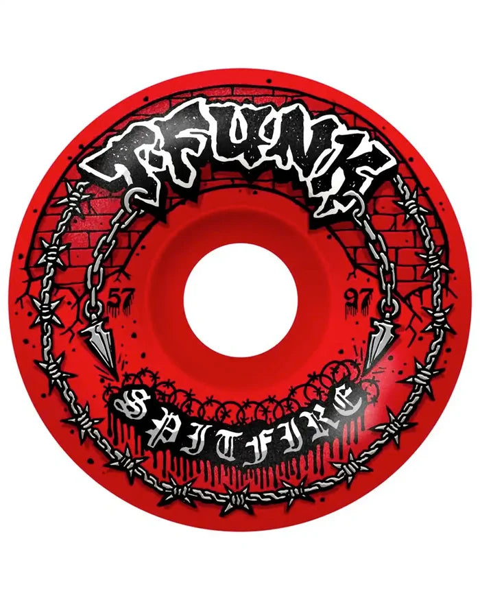 T-Funk Raw F4 99 Radial Full Skateboard Wheels - Red 57mm