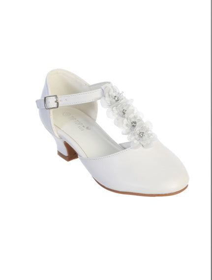T STRAP GIRLS SHOES WITH FLOWER