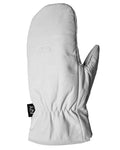 Terry Leather Mitts - White