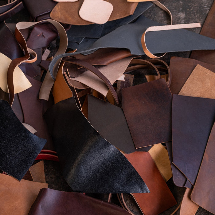 The Scrap Box - Boot and belt leather, straight from the bench.