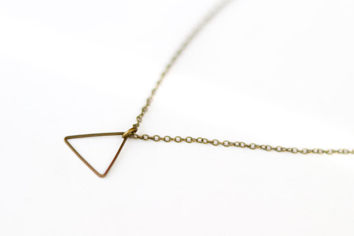 Bronze triangle necklace for men, chain necklace - shani-adi-jewerly