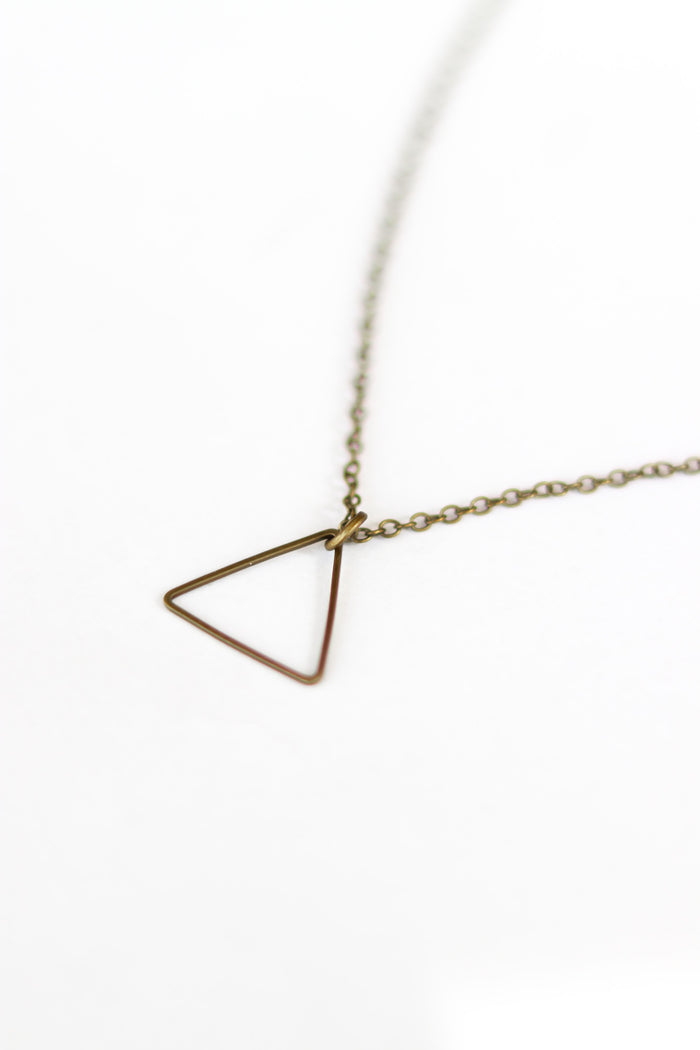 Bronze triangle necklace for men, chain necklace - shani-adi-jewerly