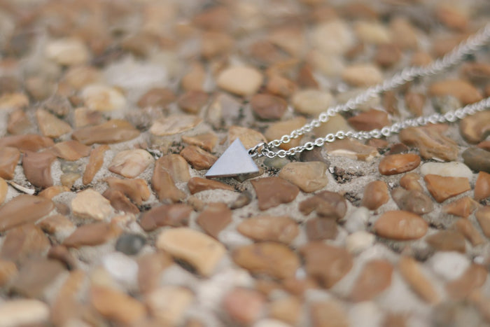 Triangle necklace for men, waterproof jewelry, men's necklace with a silver triangle pendant, festival jewelry