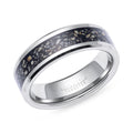 Tungsten Ring with Black Sandstone Inlay