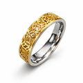 Tungsten Ring with Gold Overlay