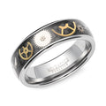 Tungsten Ring With Yellow & Black Carbon Fibre Inlay