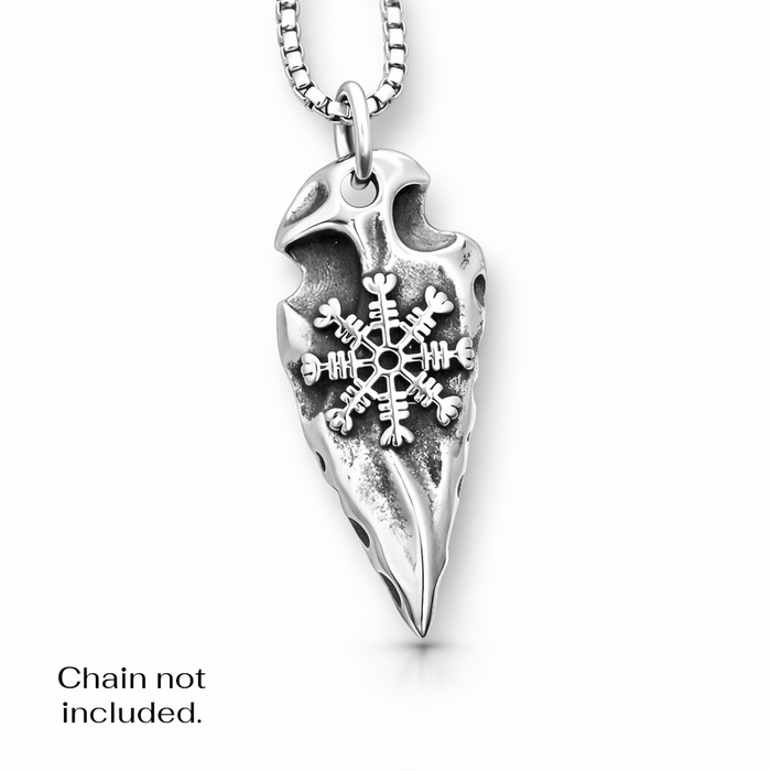 Viking Arrowhead Pendant, Helm of Awe Symbol
