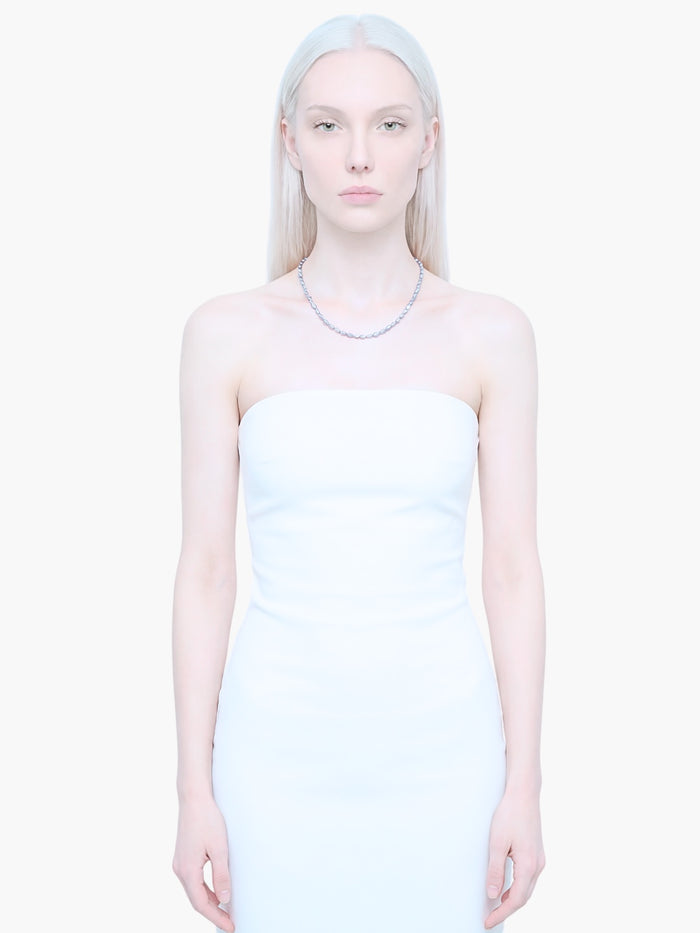 stem&stone vintage Japanese lavender pearl necklace with sterling toggle closure, 18" length.