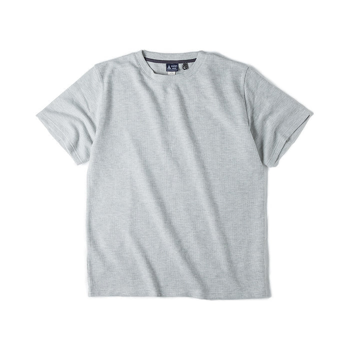 Waffle Round Neck Knitted Short Sleeve T-shirt Half Sleeve Bottoming Shirt