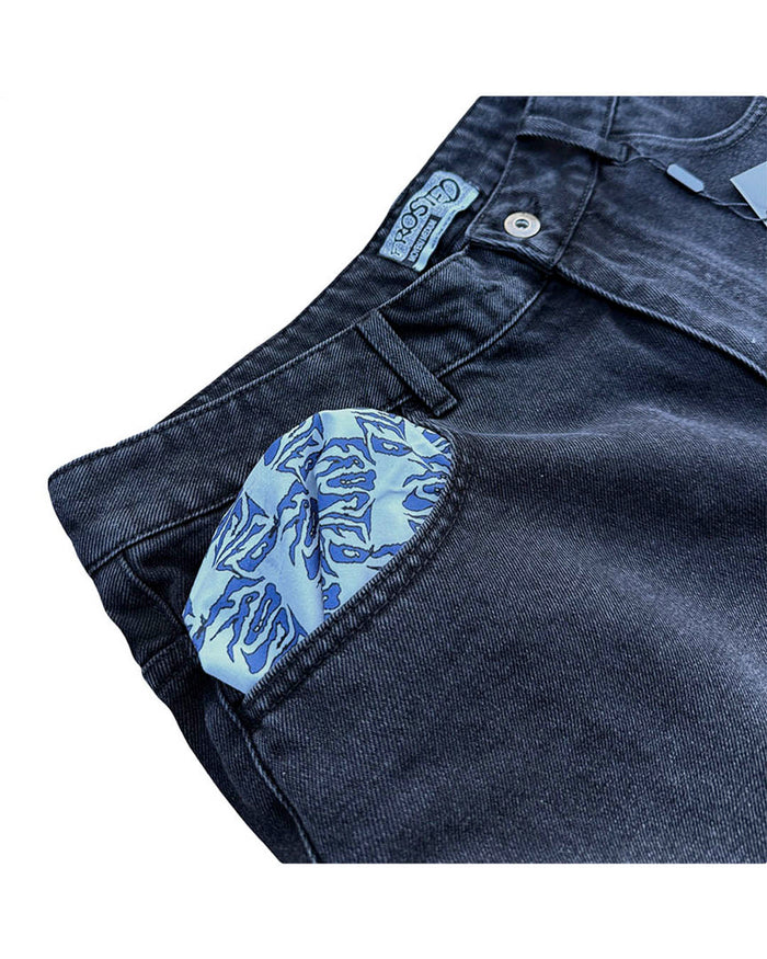 Wavy Baggy Shorts - Moon Black