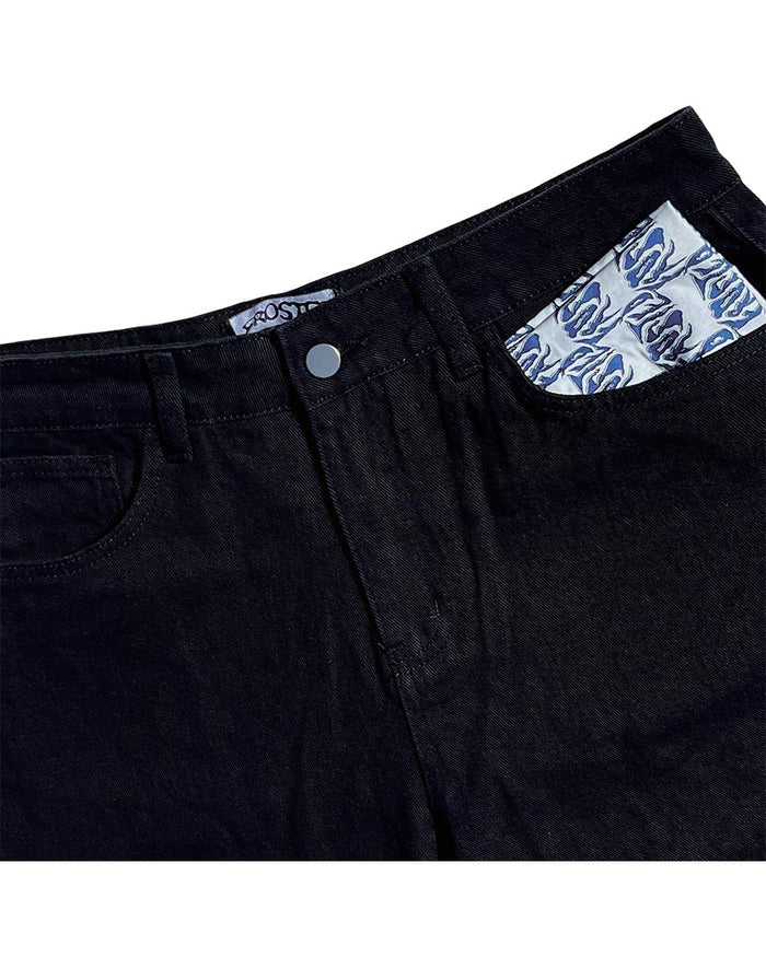 Wavy Classic Baggy Jeans - Black