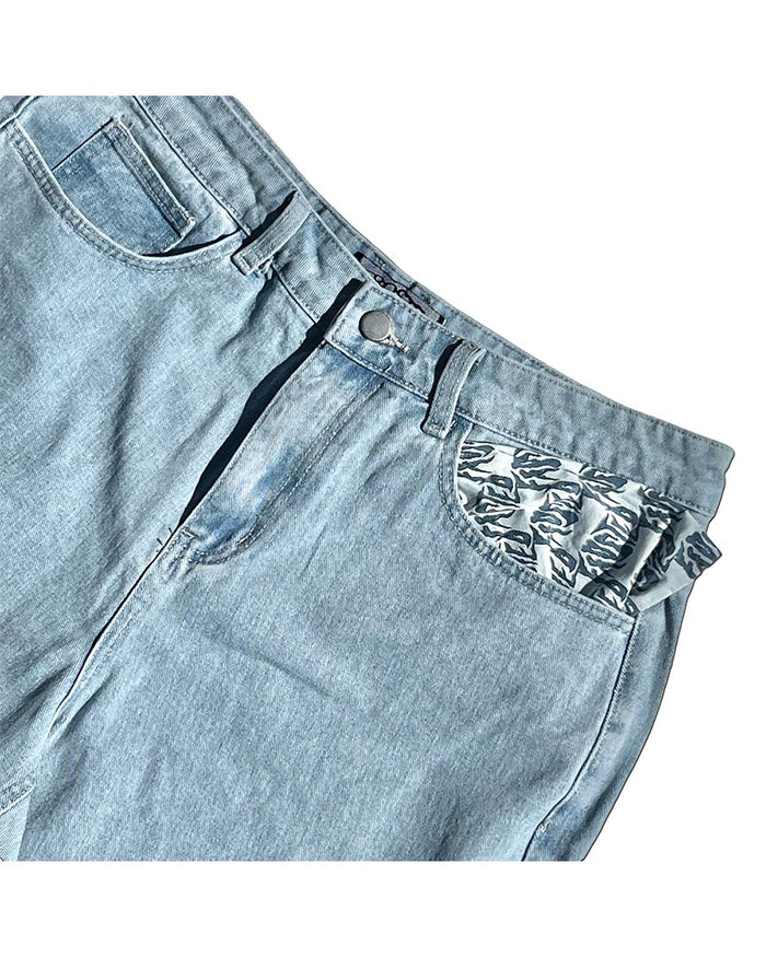 Wavy Classic Baggy Jeans - Light Blue