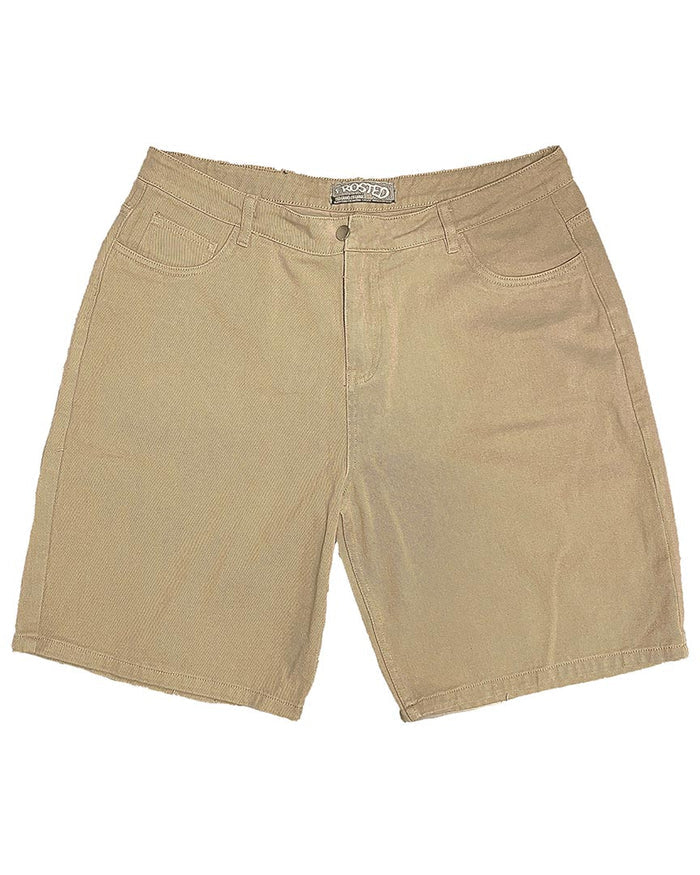 Wavy Jeans Shorts - Perf Beige