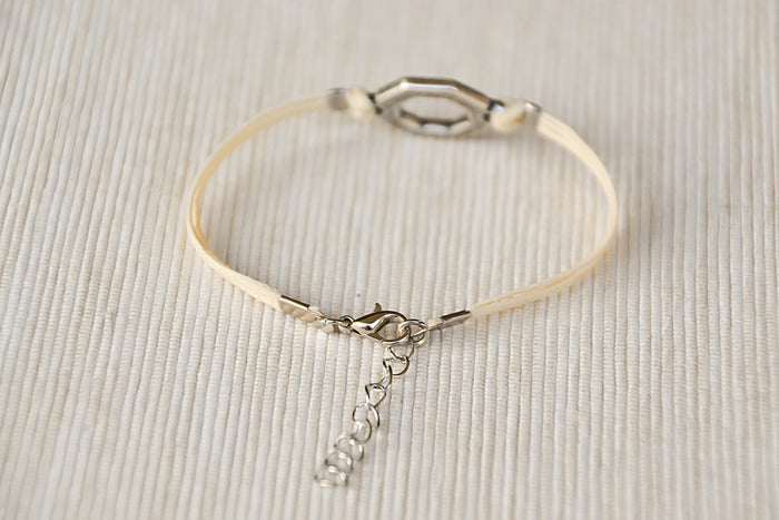 Women bracelet with silver Hexagon charm - shani-adi-jewerly