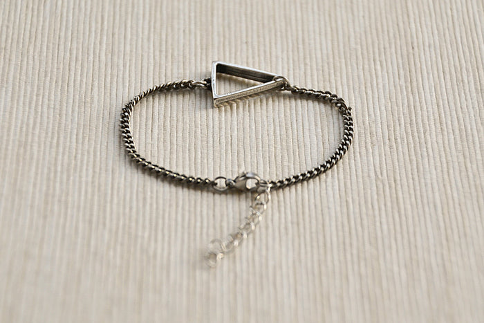 Women bracelet with silver Triangle charm, chain bracelet - shani-adi-jewerly