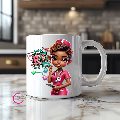 You RN Good Hands" Nurse Ceramic Mug with UV DTF Wrap
